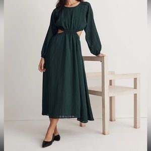 Madewell Long Sleeve Cutout Midi Dress